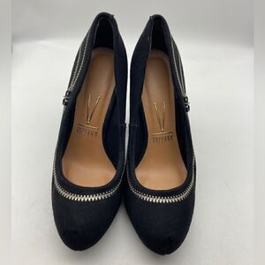 Vizzano Black Suede Heels Size 8 Made in Korea